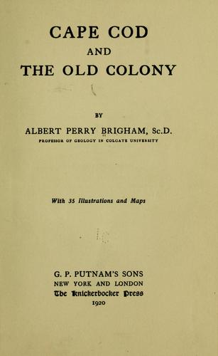 Cover for Cape Cod and the Old colony