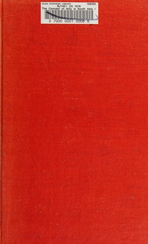 Cover for The concept of duty in South Asia