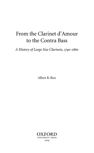 Cover for From the clarinet d'amour to the contra bass