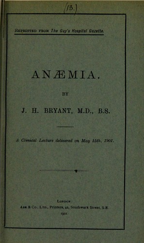 Cover for Anaemia