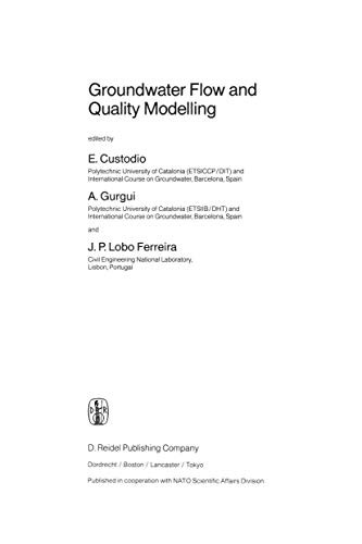Cover for Groundwater Flow and Quality Modelling