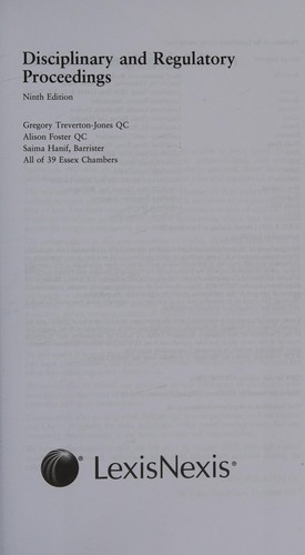 Cover for Disciplinary and Regulatory Proceedings