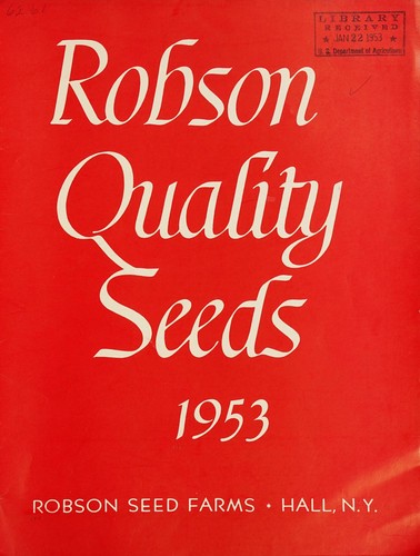 Cover for Robson quality seeds 1953