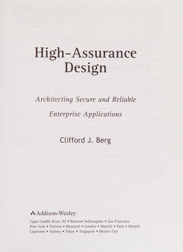 Cover for High-assurance design