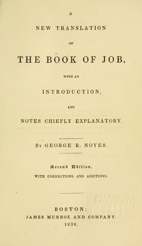 Cover for A new translation of the Book of Job