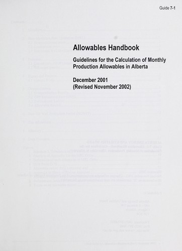 Cover for Allowables handbook