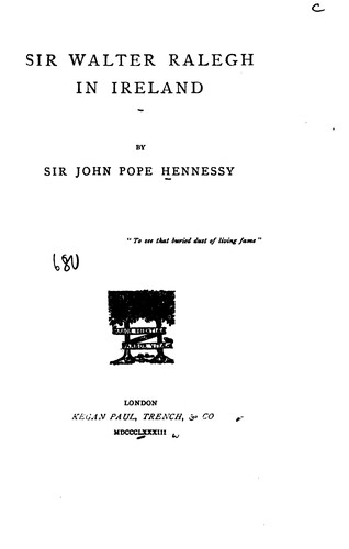 Cover for Sir Walter Ralegh in Ireland