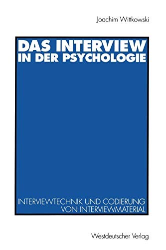 Cover for Das Interview in der Psychologie
