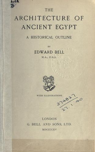 Cover for The architecture of ancient Egypt