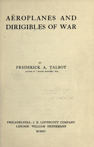 Cover for Aëroplanes and dirigibles of war