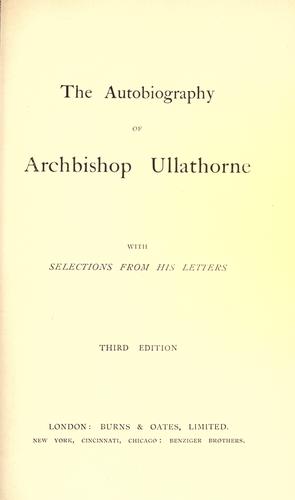 Cover for The autobiography of Archbishop Ullathorne