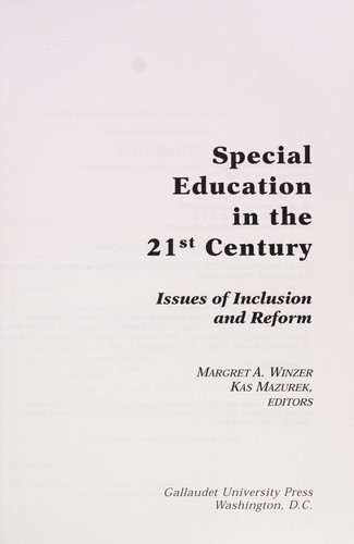 Cover for Special education in the 21st century