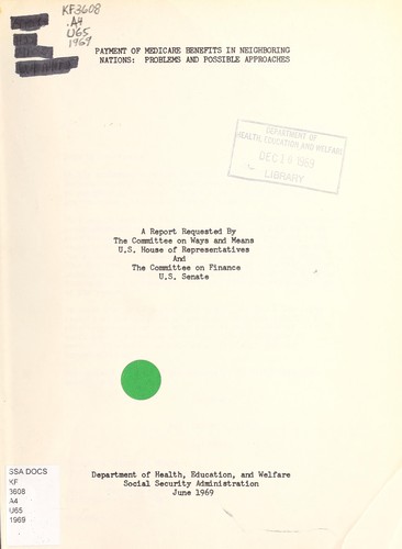 Cover for Payment of Medicare benefits in neighboring nations