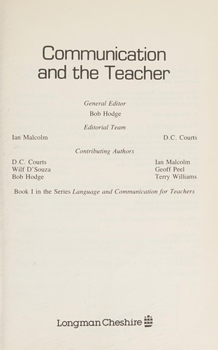 Cover for Communication and Teacher (Language and Communication for Teachers)