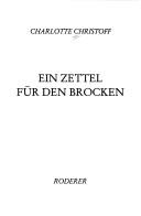 Cover for Ein Zettel für den Brocken