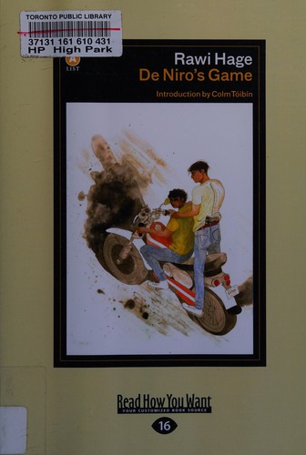 Cover for De Niro's game