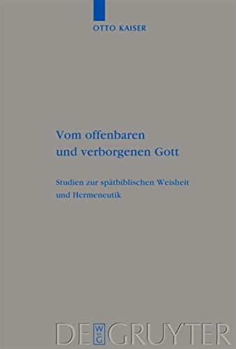 Cover for Vom offenbaren und verborgenen Gott