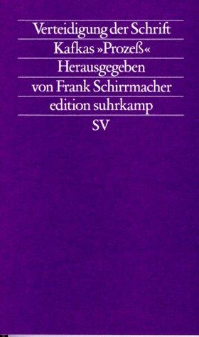 Cover for Verteidigung der Schrift Kafkas Prozess