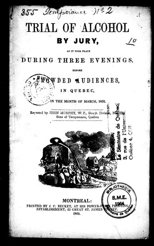 Cover for Trial of Alcohol by jury