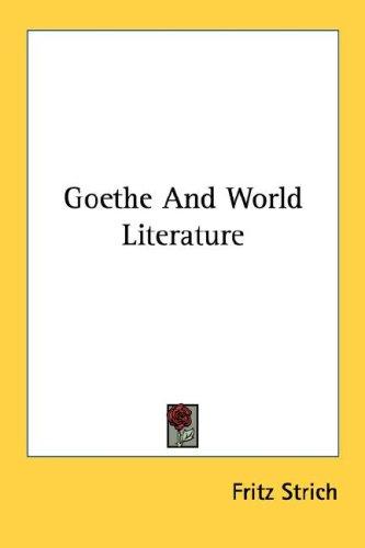 Cover for Goethe And World Literature