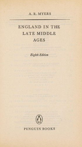 Cover for England in the Late Middle Ages