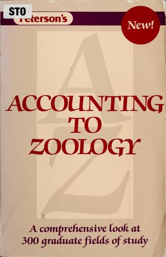 Cover for Accounting to zoology