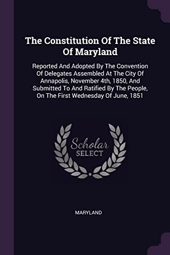 Cover for Constitution of the State of Maryland