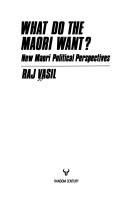 Cover for What do the Maori want?