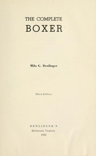 Cover for The complete boxer.