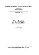 Cover for Was erforschen die Mathematiker?
