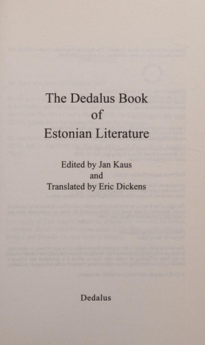 Cover for The Dedalus book of Estonian literature