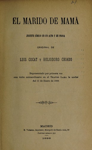 Cover for El marido de mamá