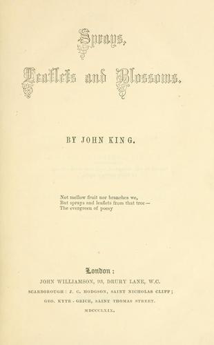 Cover for Sprays, leaflets and blossoms.