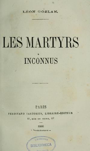 Cover for Les martyrs inconnus