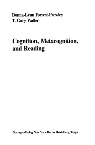 Cover for Cognition, Metacognition, and Reading