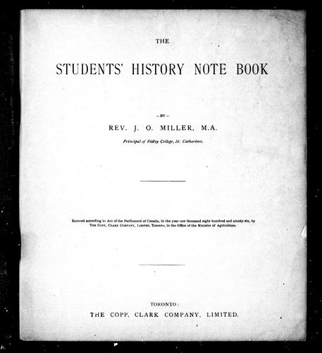 Cover for The student's history note book