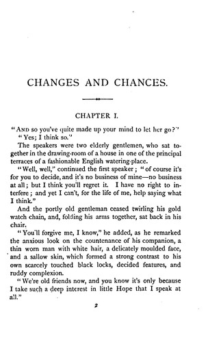 Cover for Changes and chances