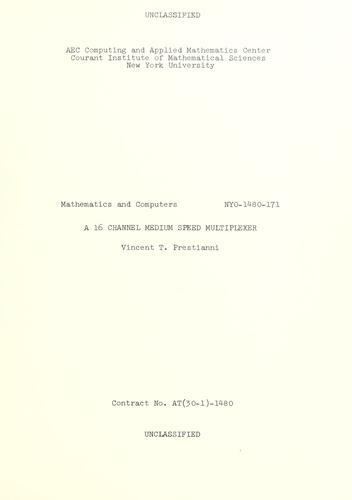 Cover for 16 channel medium speed multiplexer.