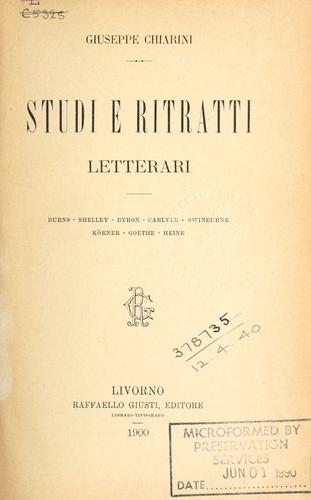 Cover for Studi e ritratti letterari
