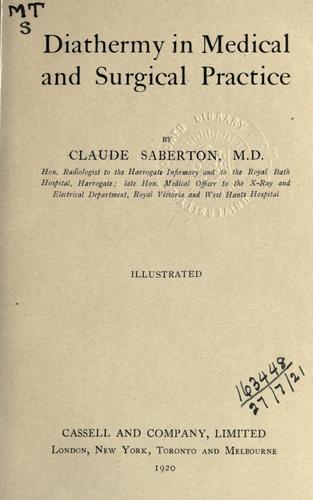 Cover for Diathermy in medical and surgical practice.