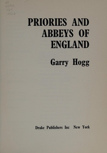 Cover for Priories and abbeys of England.