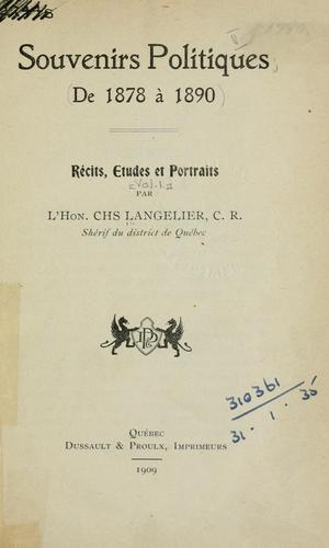 Cover for Souvenirs politiques