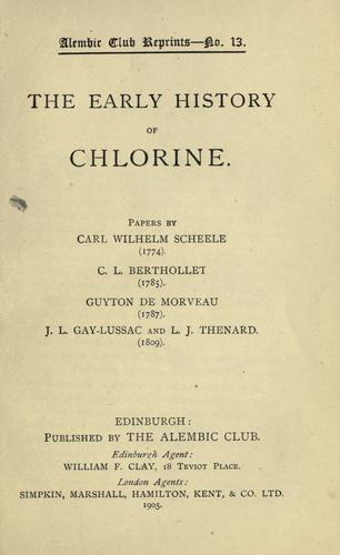 Cover for The early history of chlorine