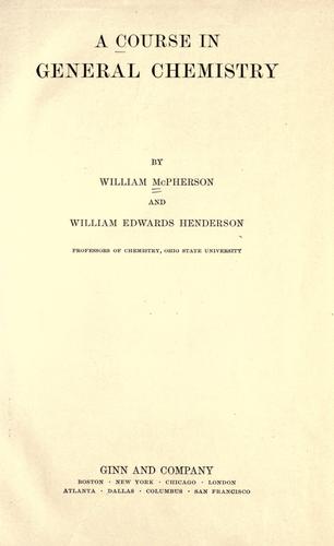 Cover for A course in general chemistry