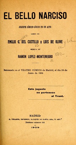Cover for El bello Narciso