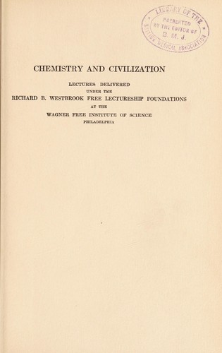 Cover for Chemistry and civilization