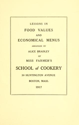 Cover for Lessons in food values and economical menus