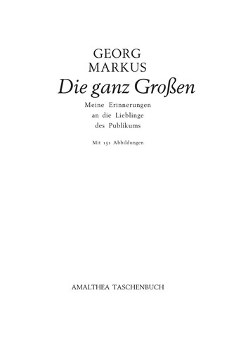 Cover for Die ganz Grossen