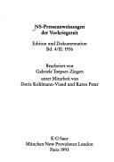 Cover for Ns-Presseanweisungen Der Vorkriegszeit: Edition Und Dokumentation 