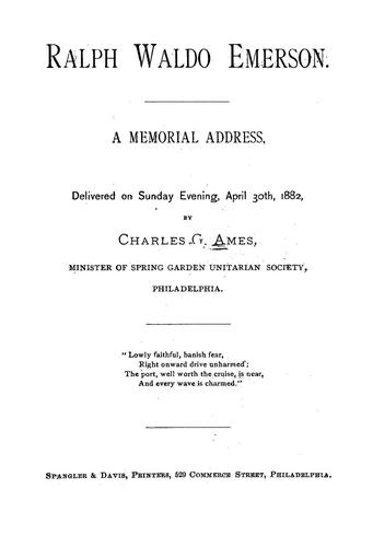 Cover for Ralph Waldo Emerson